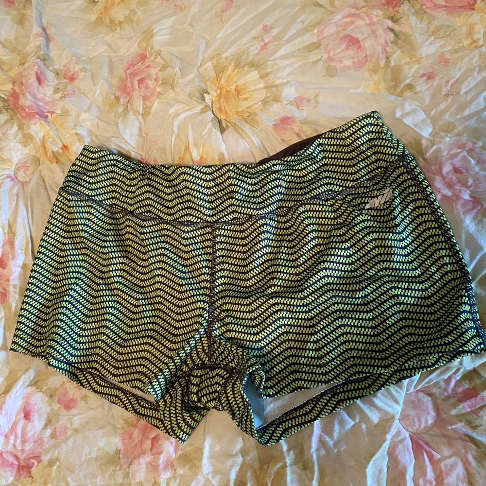 Green workout shorts